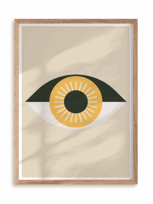 Plakat Mam na ciebie oko w ramie drewnianej