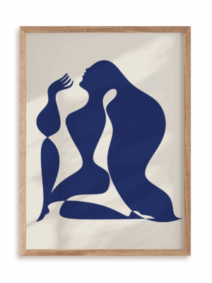 Plakat Długowłosa w ramie drewnianej