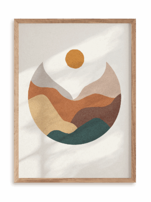 Plakat Ziemia w ramie drewnianej