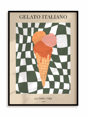 Plakat Gelato italiano w ramie aluminiowej