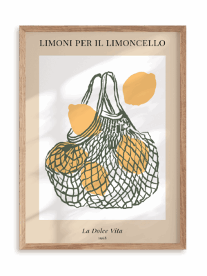Plakat Cytrynki (na limoncello) w ramie drewnianej