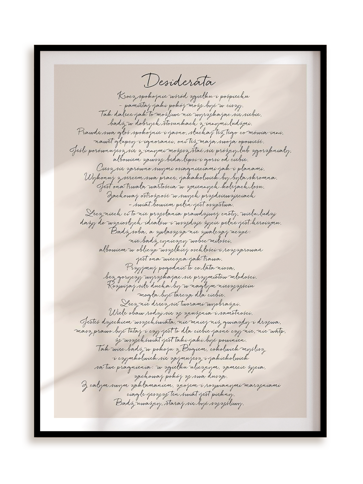 Plakat Desiderata II w ramie aluminiowej