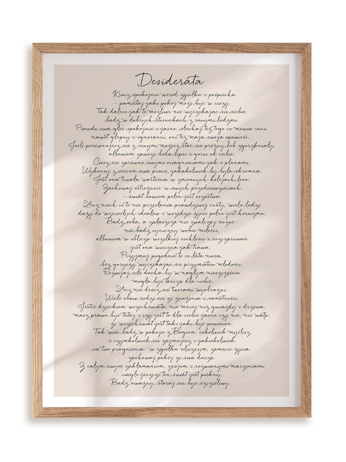 Plakat Desiderata II w ramie drewnianej