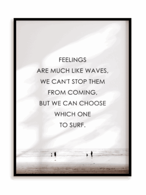 Plakat Feelings are like waves w ramie aluminiowej