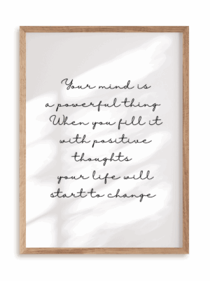 Plakat Your mind w ramie drewnianej