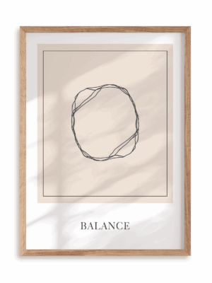 Plakat Abstract Balance w ramie drewnianej