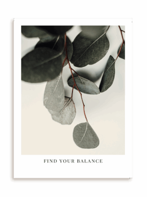 Plakat Find your balance bez ramy