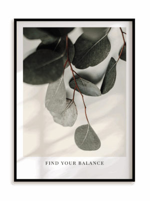 Plakat Find your balance w ramie aluminiowej