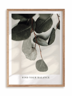 Plakat Find your balance w ramie drewnianej