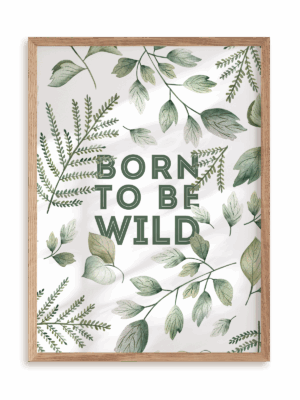 Plakat Born to be wild w ramie drewnianej