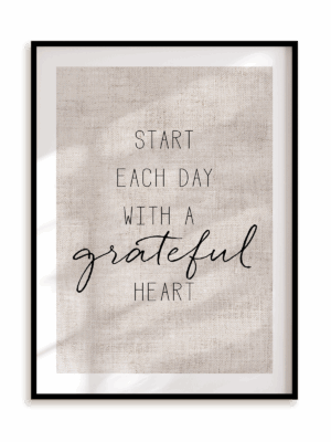 Plakat Grateful heart w ramie aluminiowej