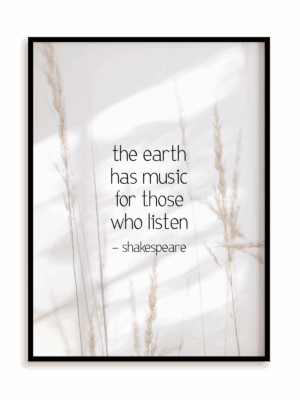 Plakat The Earth has music w ramie aluminiowej