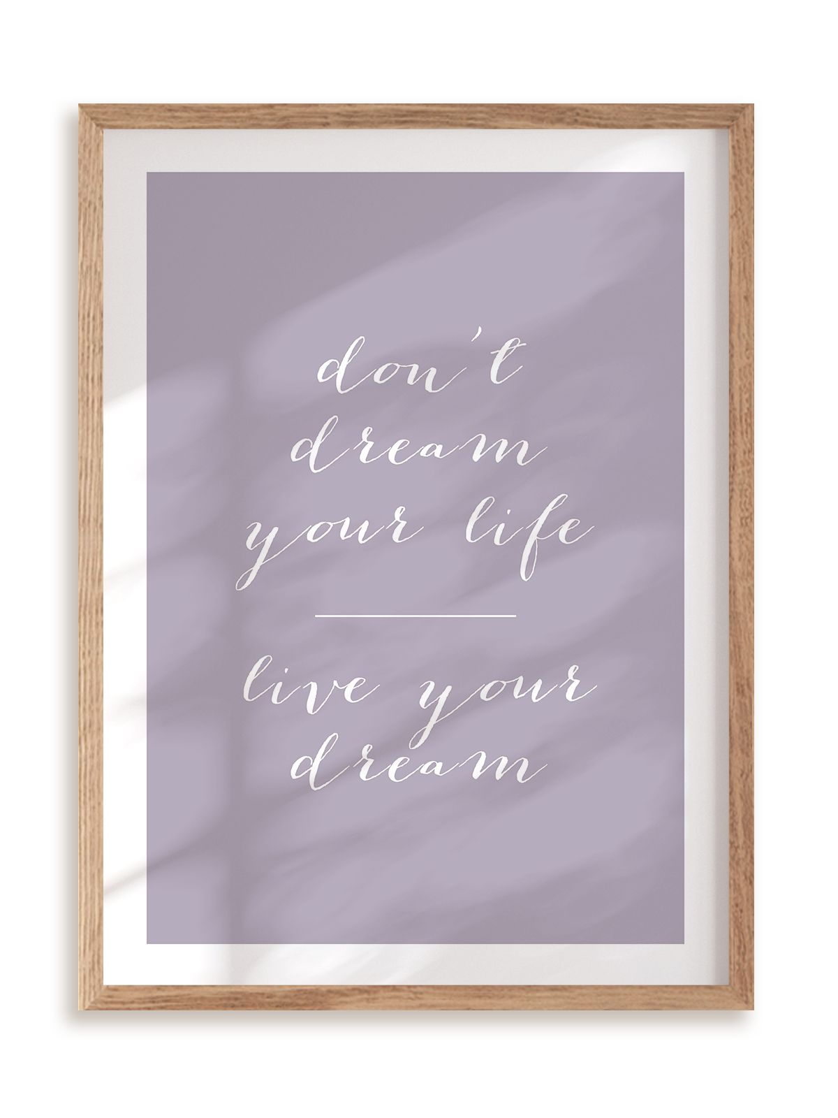 Plakat Live your dream w ramie drewnianej