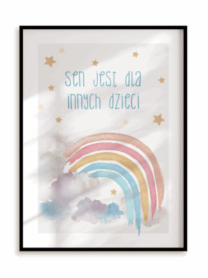 Plakat Sen jest dla innych dzieci w ramie aluminiowej