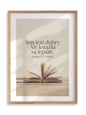 Plakat Książki ponad sen w ramie drewnianej