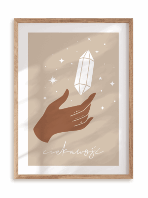 Plakat Ciekawość w ramie drewnianej