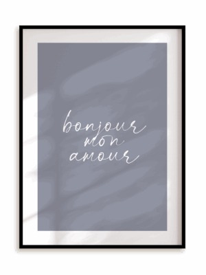 Plakat Bonjour w ramie aluminiowej