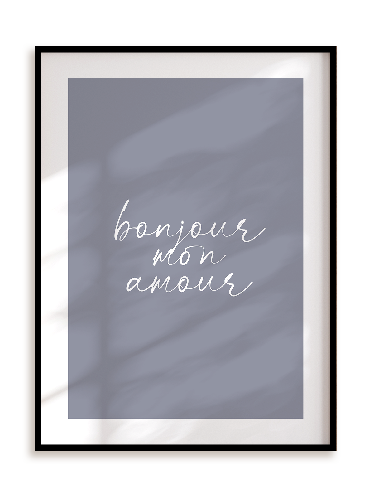 Plakat Bonjour w ramie aluminiowej