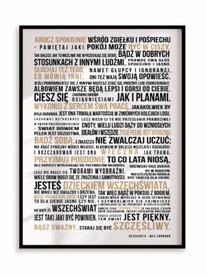 Plakat Desiderata w ramie aluminiowej