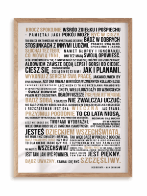 Plakat Desiderata w ramie drewnianej