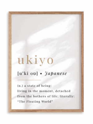 Plakat Ukiyo w ramie drewnianej