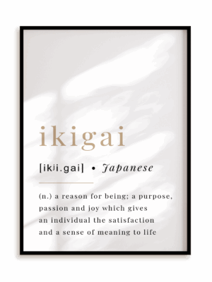 Plakat Ikigai w ramie aluminiowej
