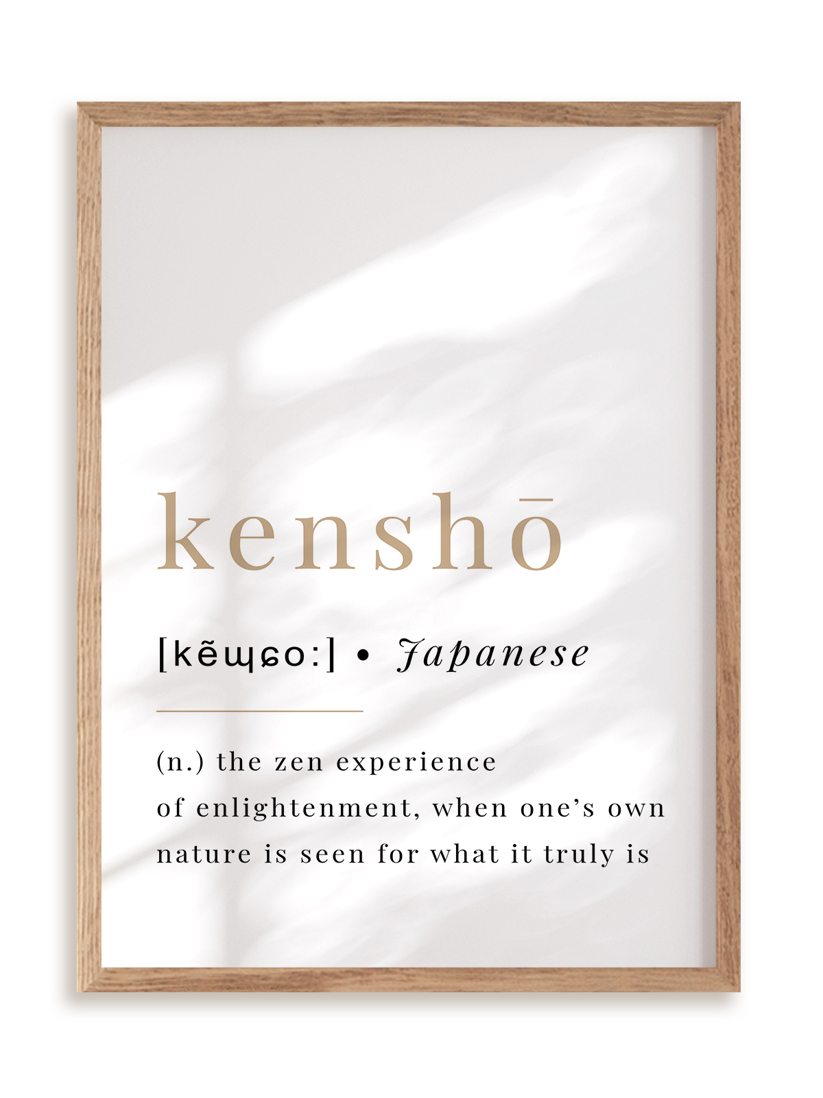 Plakat Kensho w ramie drewnianej