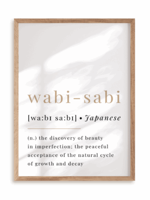 Plakat Wabi - sabi w ramie drewnianej