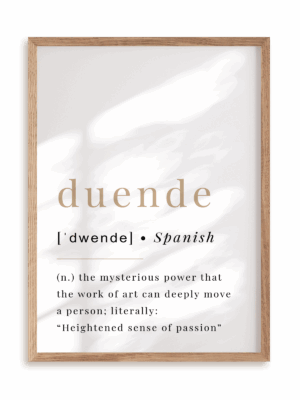 Plakat Duende w ramie drewnianej