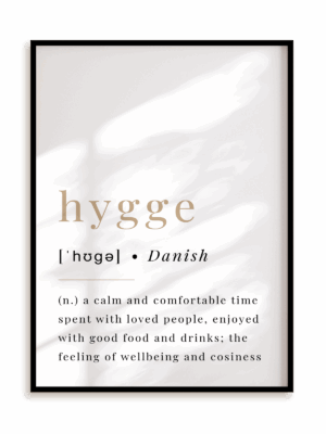 Plakat Hygge w ramie aluminiowej