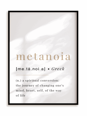 Plakat Metanoia w ramie aluminiowej