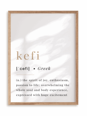 Plakat Kefi w ramie drewnianej