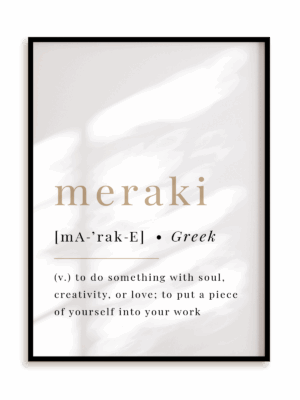 Plakat Meraki w ramie aluminiowej