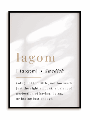 Plakat Lagom w ramie aluminiowej