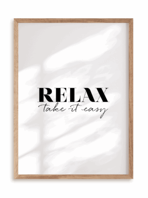 Plakat Relax w ramie drewnianej