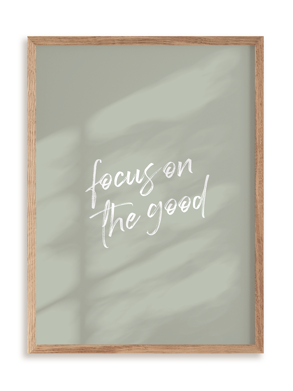 Plakat Focus on the good w ramie drewnianej