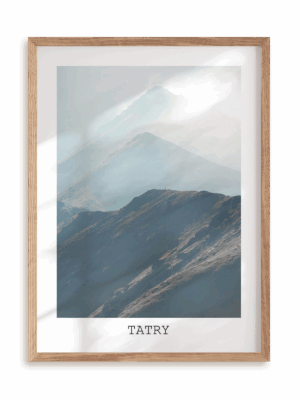 Plakat Tatry w ramie drewnianej