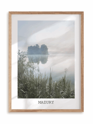 Plakat Mazury w ramie drewnianej