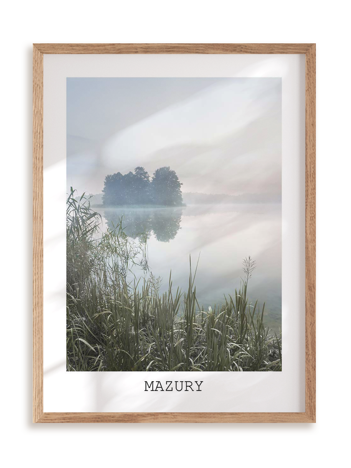 Plakat Mazury w ramie drewnianej