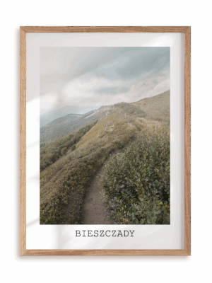 Plakat Bieszczady w ramie drewnianej