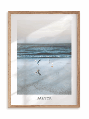 Plakat Bałtyk w ramie drewnianej