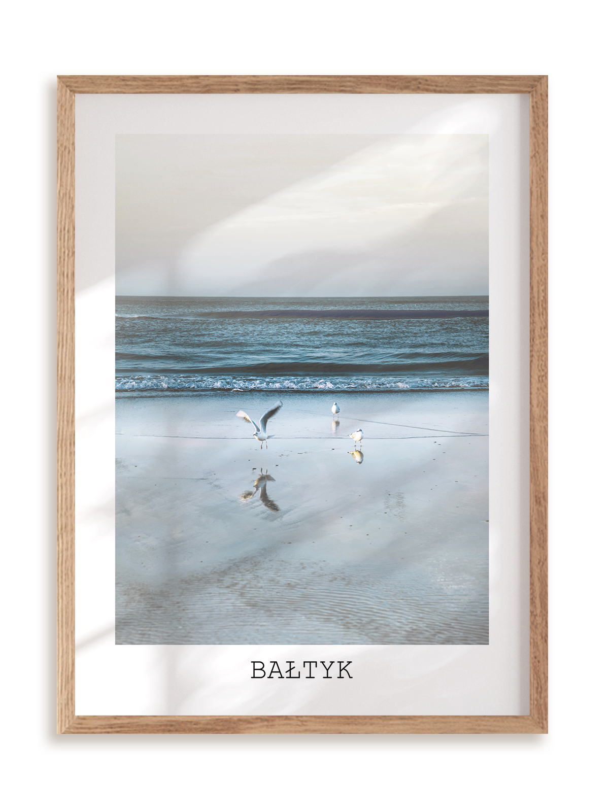 Plakat Bałtyk w ramie drewnianej