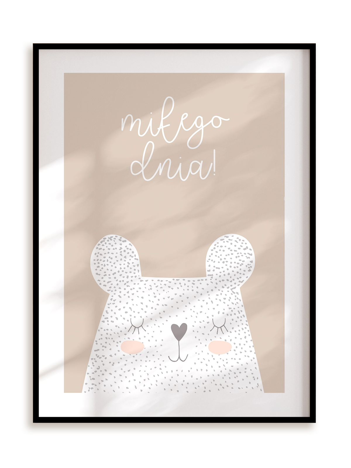 Plakat Miś na miły dzień w ramie aluminiowej