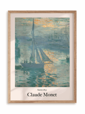 Plakat Claude Monet - Sunrise (1873) w ramie drewnianej