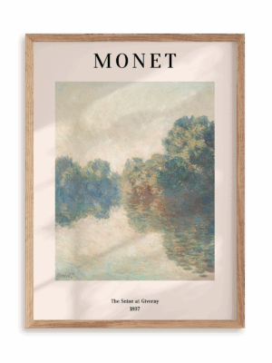 Plakat Claude Monet - The Seine at Giverny (1897) w ramie drewnianej