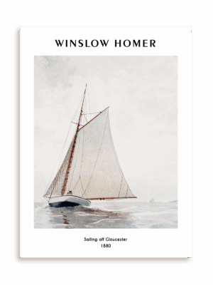 Plakat Winslow Homer - Sailing off Gloucester (1880) bez ramy