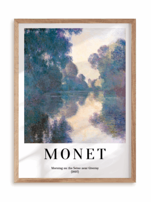 Plakat Claude Monet - Morning on the Seine near Giverny (1897) w ramie drewnianej