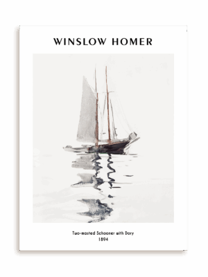 Plakat Winslow Homer Two-masted Schooner with Dory (1894) bez ramy