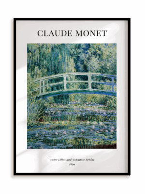 Plakat Claude Monet - Water Lilies and Japanese Bridge (1899) w ramie aluminiowej