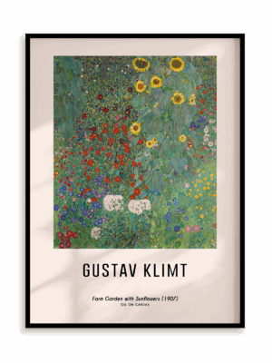 Plakat Gustav Klimt - Farm Garden with Sunflowers (1907) w ramie aluminiowej